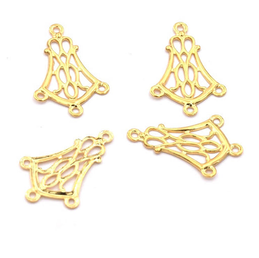 Buy Chandelier earrings with 3rings golden stainless steel 20x13.5mm (4)