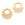 Beads wholesaler  - Round chandelier earrings with 3 rings - golden stainless steel 30x25mm (2)
