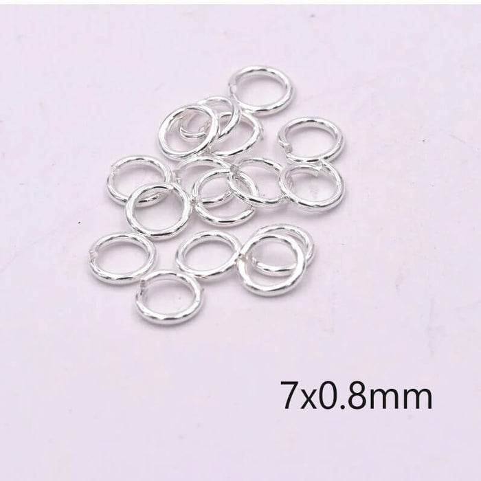 Jump ring silver stainless steel - 7x0.8mm (10)