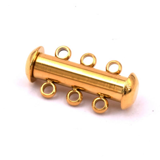 Sliding clasp 3 rows gold stainless steel 20mm (1)