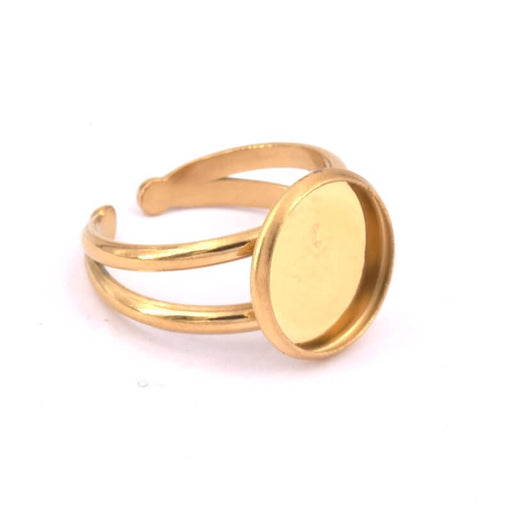 Adjustable ring golden stainless steel 18mm - 12mm plate (1)