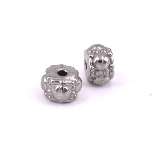 Rondelle bead Stainless steel 7x7mm - Hole:1.6mm (2)
