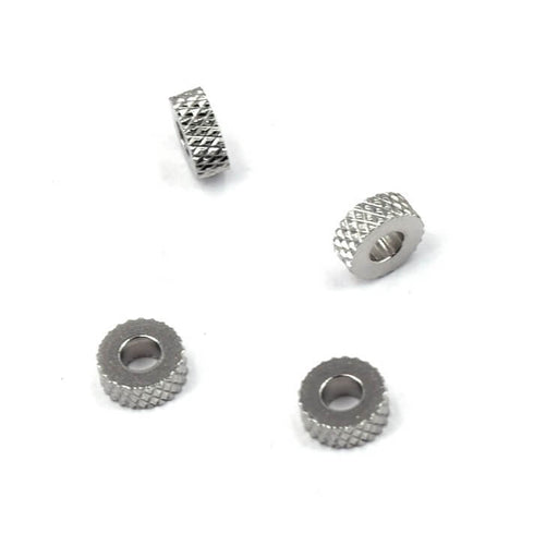 Heishi rondelle bead diamond cut Stainless steel 5x2mm (4)