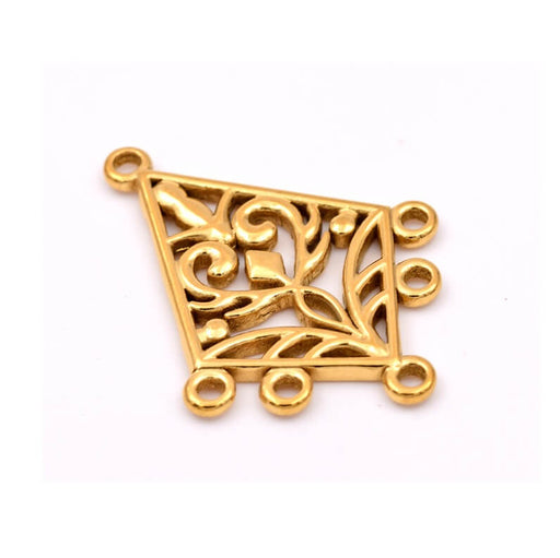 Chandelier pendant 5-rings Golden stainless steel 38x28mm (1)