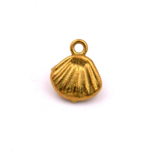 Buy Tiny shell pendant Golden stainless steel 9.5mm - Hole: 1mm (1)