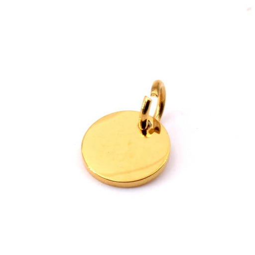 Medallion Pendant Golden Stainless Steel 8mm - Hole: 3.5mm (1)