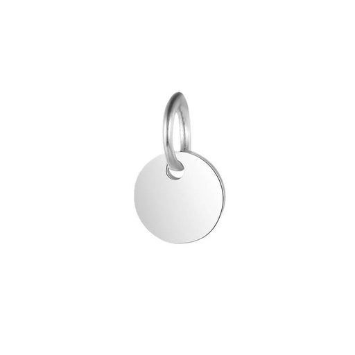 Round pendant stainless steel - 6mm - Hole: 3.5mm (1)