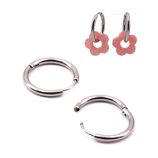 Huggie hoop earrings stainless steel - 18x2mm (2)