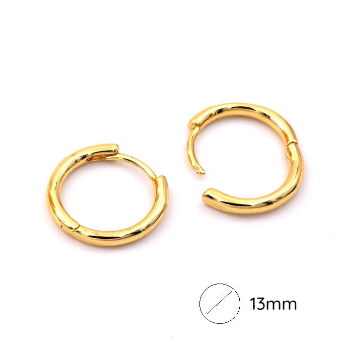 Huggie earrings Golden stainless steel - 17x2.5mm (2)