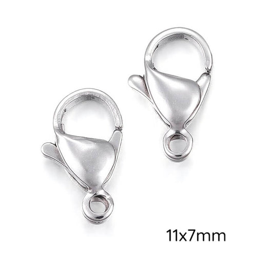 Lobster Clasps Stainless Steel - 11x7mm (2)