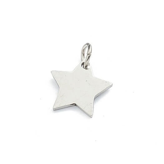 Star Pendant Stainless Steel - 11.5mm - Hole: 2mm (1)