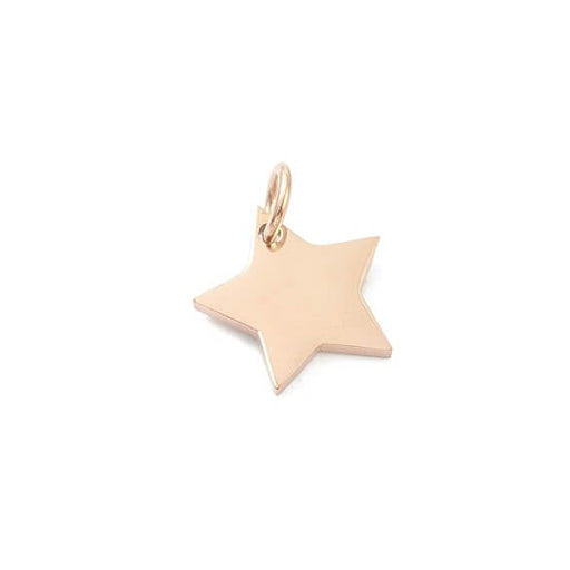 Star Pendant Rose Gold color Stainless Steel - 11.5mm - Hole: 2mm (1)
