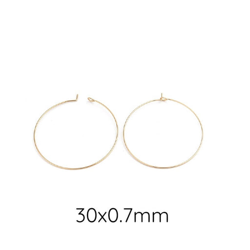 Hoop earrings 30mm - 0.7mm - long lasting Golden stainless steel (2)