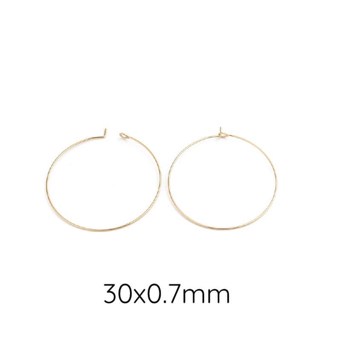 Hoop earrings 30mm - 0.7mm - long lasting Golden stainless steel (2)
