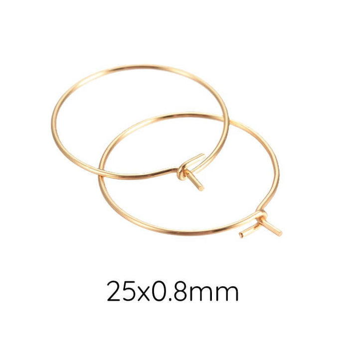 Hoop earrings 25mm - 0.7mm - long lasting Golden stainless steel (2)