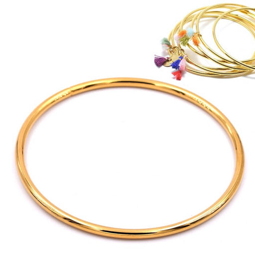 Bangle bracelet - Golden stainless steel - 65x3mm (1)