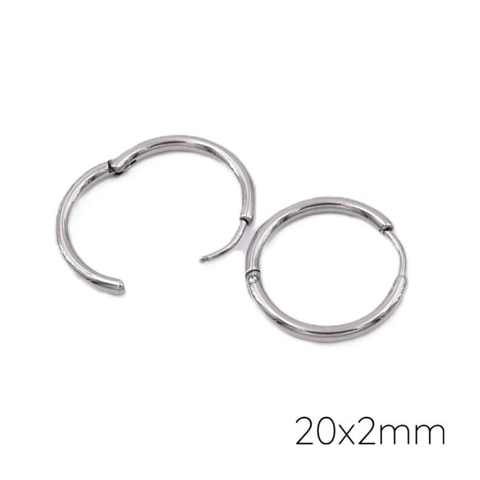 Huggie hoop earring Stainless steel - 20x2mm (2)