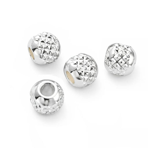 Buy Rondel bead diamond cut - Silver color steel - 3x2.5mm - Hole: 1.2mm (10)
