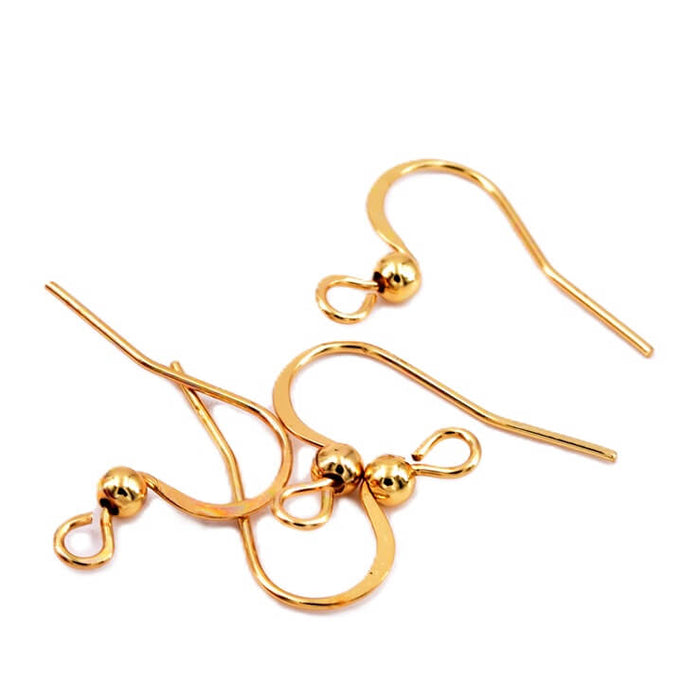 Earring hooks Golden stainless steel - 16x20mm (4)
