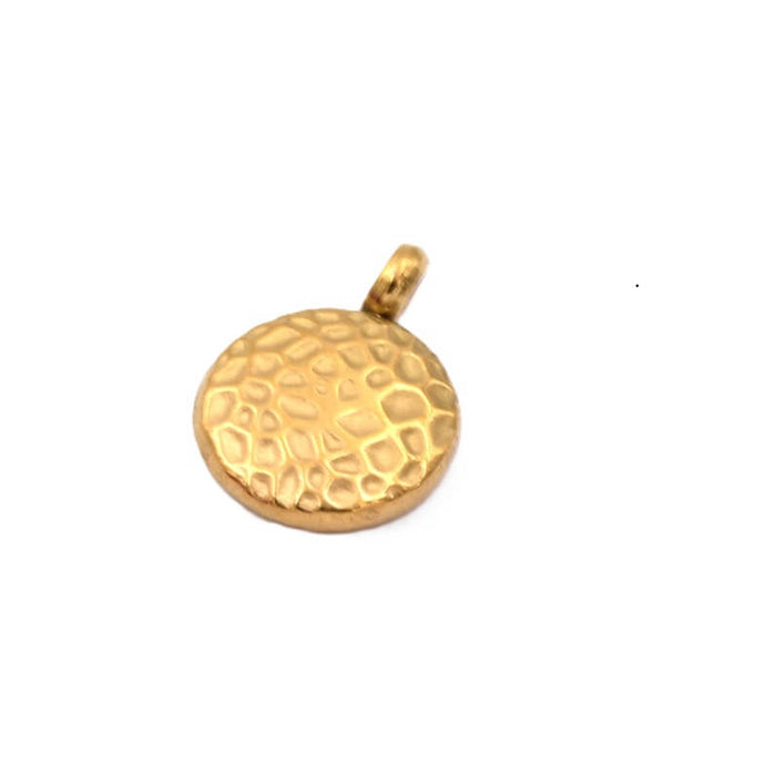 Full moon tiny charm - Golden steel - 8mm (1)