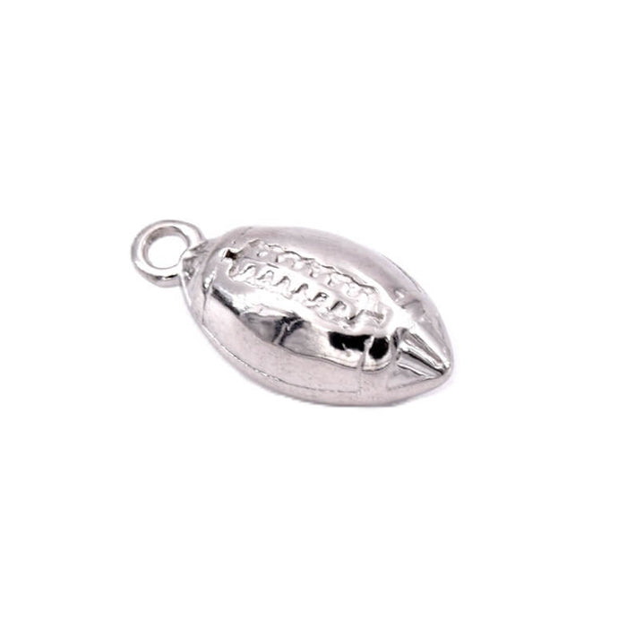 Pendentif ballon rugby acier 316 - 13x8mm - Trou: 1.8mm (1)
