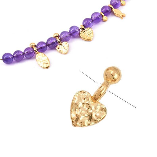 Heart bead -Golden stainless steel - 4mm - Hole: 0.8mm (2)