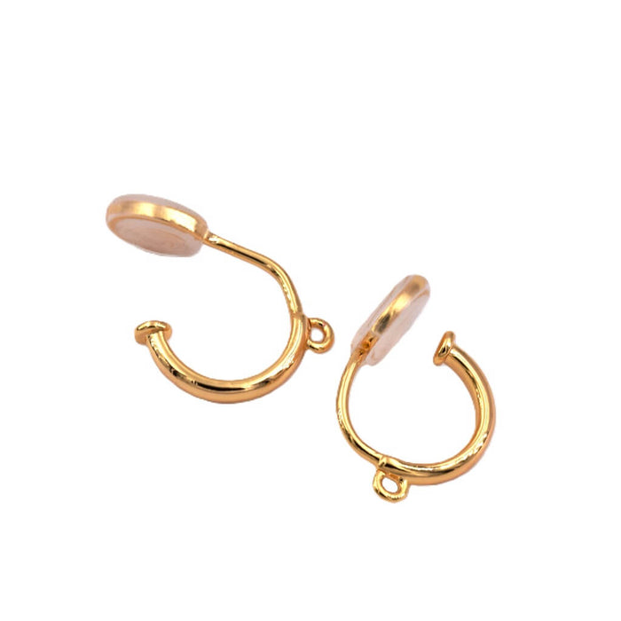Clip-on earrings Golden brass - 15mm (2)