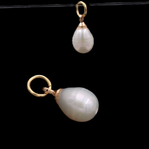 Buy Oval Baroque freshwater pearl pendant - 10mm with ring (1)