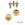 Beads wholesaler  - Grooved round golden brass beads - 10mm - Hole: 2mm (2)