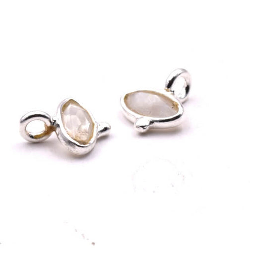 Buy Tiny pendant oval eye Moonstone set in 925 silver - 7x9mm (1)