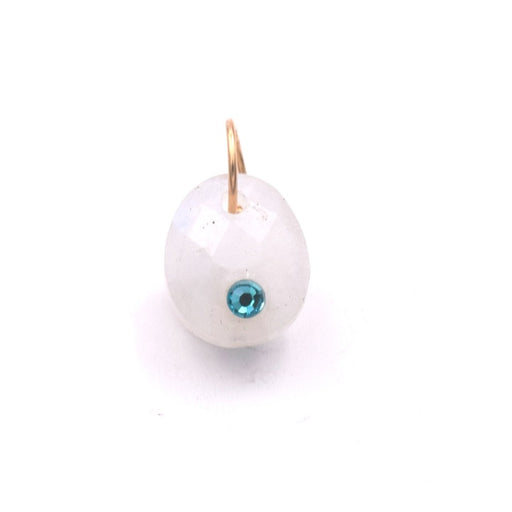 Oval Moonstone pendant and gold filled ring - 12x10mm (1)