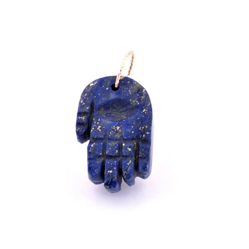 Hand of Fatma pendant Lapis Lazuli gold filled ring 21x15x5mm (1)