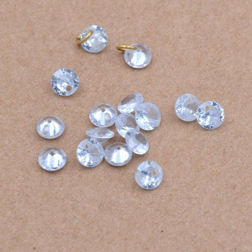 Buy Tiny Glass charm diamond effect cut 4x2mm - hole-0.7mm (10)