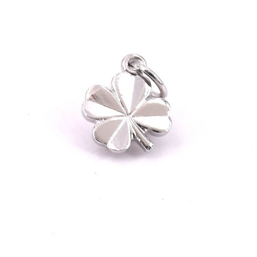 Pendant Clover brass color Platinum -11x8mm (1)