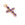 Beads wholesaler  - Cross pendant 6 Amethystsset in sterling silver flash gold 24x16mm (1)