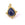 Beads wholesaler  - Lapis lazuli faceted drop pendant in golden brass 20x17mm (1)
