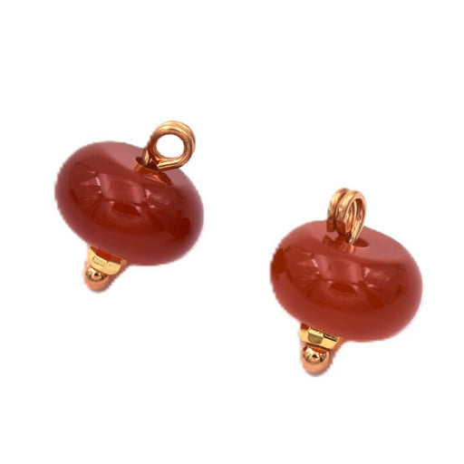 Buy Button ondelle pendant Carnelian and golden brass 12mm (2)