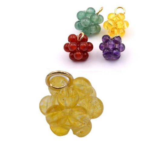 Buy Yellow Tinted Quartz Beaded Ball Pendant 11-12mm (1)