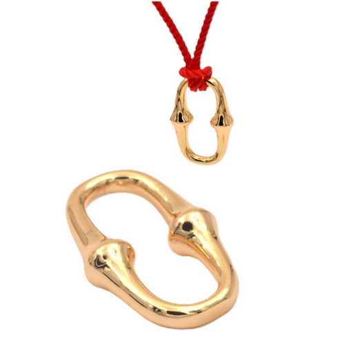 Oval ring connector Golden brass 29x13.5mm (1)