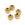 Beads Retail sales Grooved round beads Golden brass 4mm - Hole: 1mm (5)