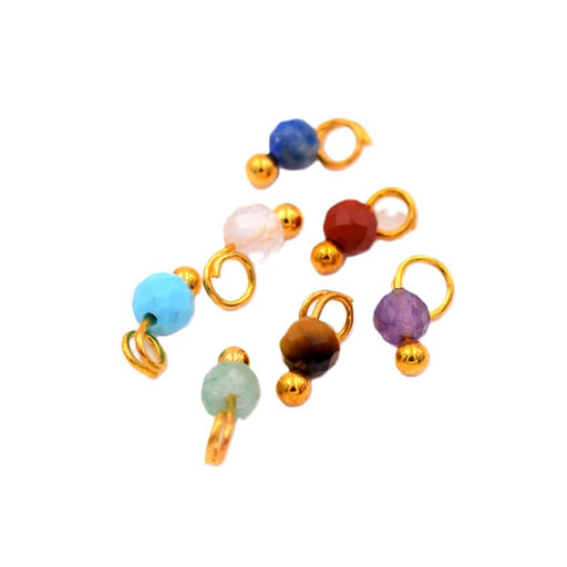 Pendant charm mix stones 3mm - Hole: 1mm (7)