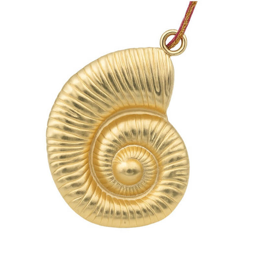 Shell pendant Matte golden brass - 45mm - Hole: 3mm (1)