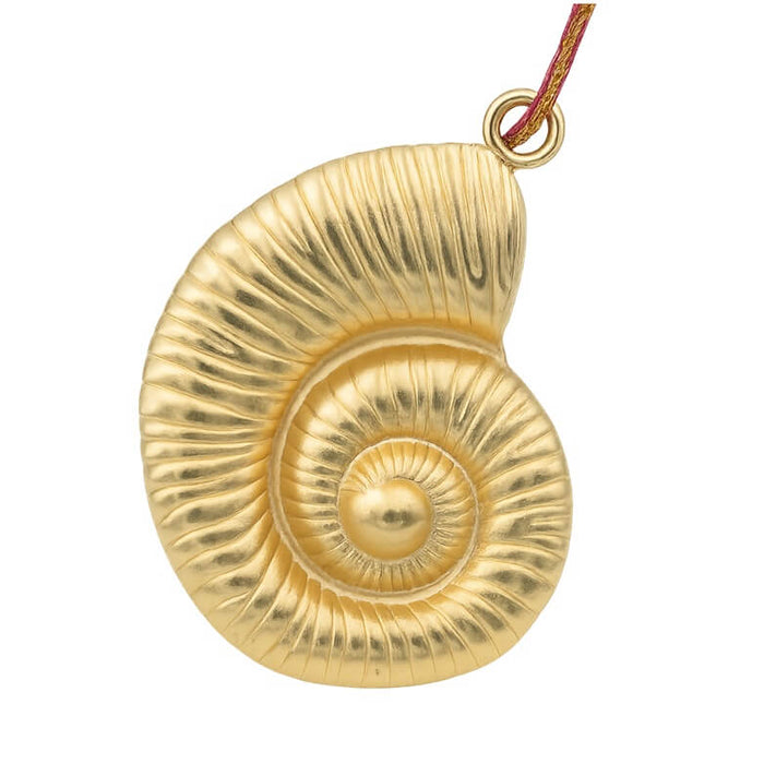 Shell pendant Matte golden brass - 45mm - Hole: 3mm (1)