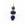 Beads wholesaler  - Pendant with 3 sapphire stones golden with fine gold 20mm (1)