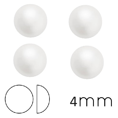 Round cabochon Preciosa White Pearl Effect 4mm (4)