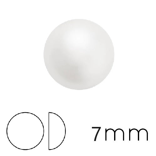Round cabochon Preciosa White Pearl Effect 7mm (4)