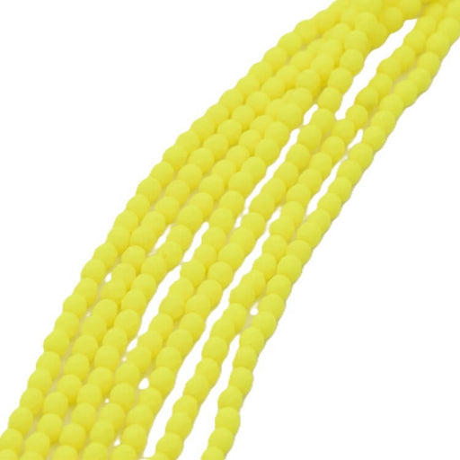 Czech fire-polished beads Neon yellow - 3mm (50)