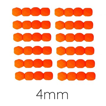 Czech fire-polished beads fluo Neon - Orange - 4mm (50)