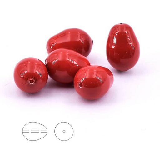 Beads crystal 5821 coral red -12x8mm (5)