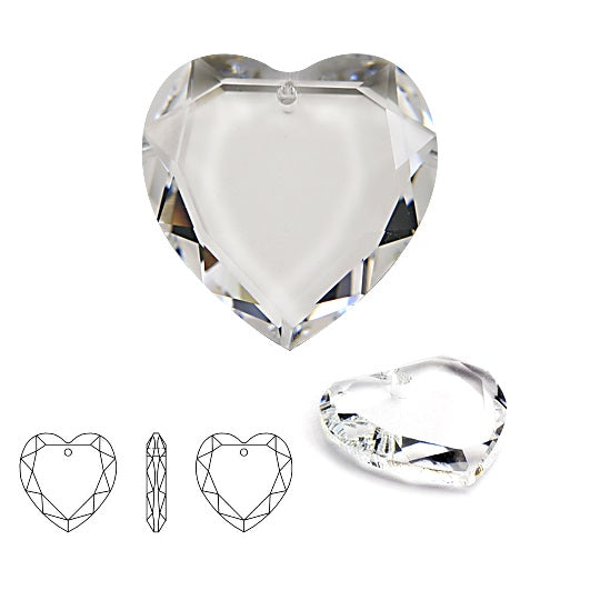 Heart pendant 6225 Flat Heart Crystal - 28mm (1)